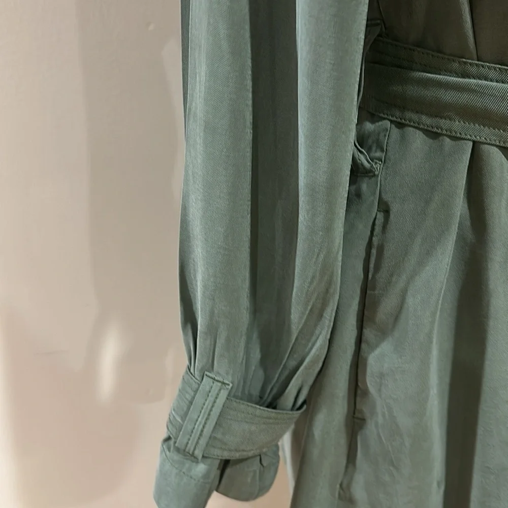 Banana Republic Women’s Olive Green Belted Long Line Trench Coat